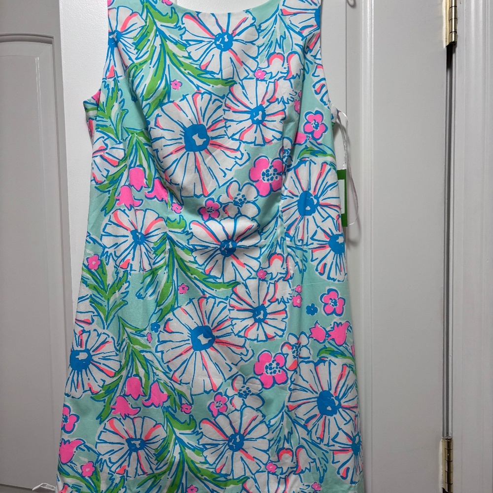 Lilly Pulitzer Delia Sleeveless Dress Sand Bar Blu Splish Splash in size 10